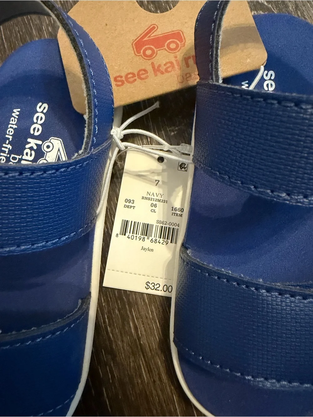 See Kai Run Jaylen Toddler Navy Blue Velcro Sandals size 7